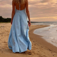 Light blue maxi linen dress