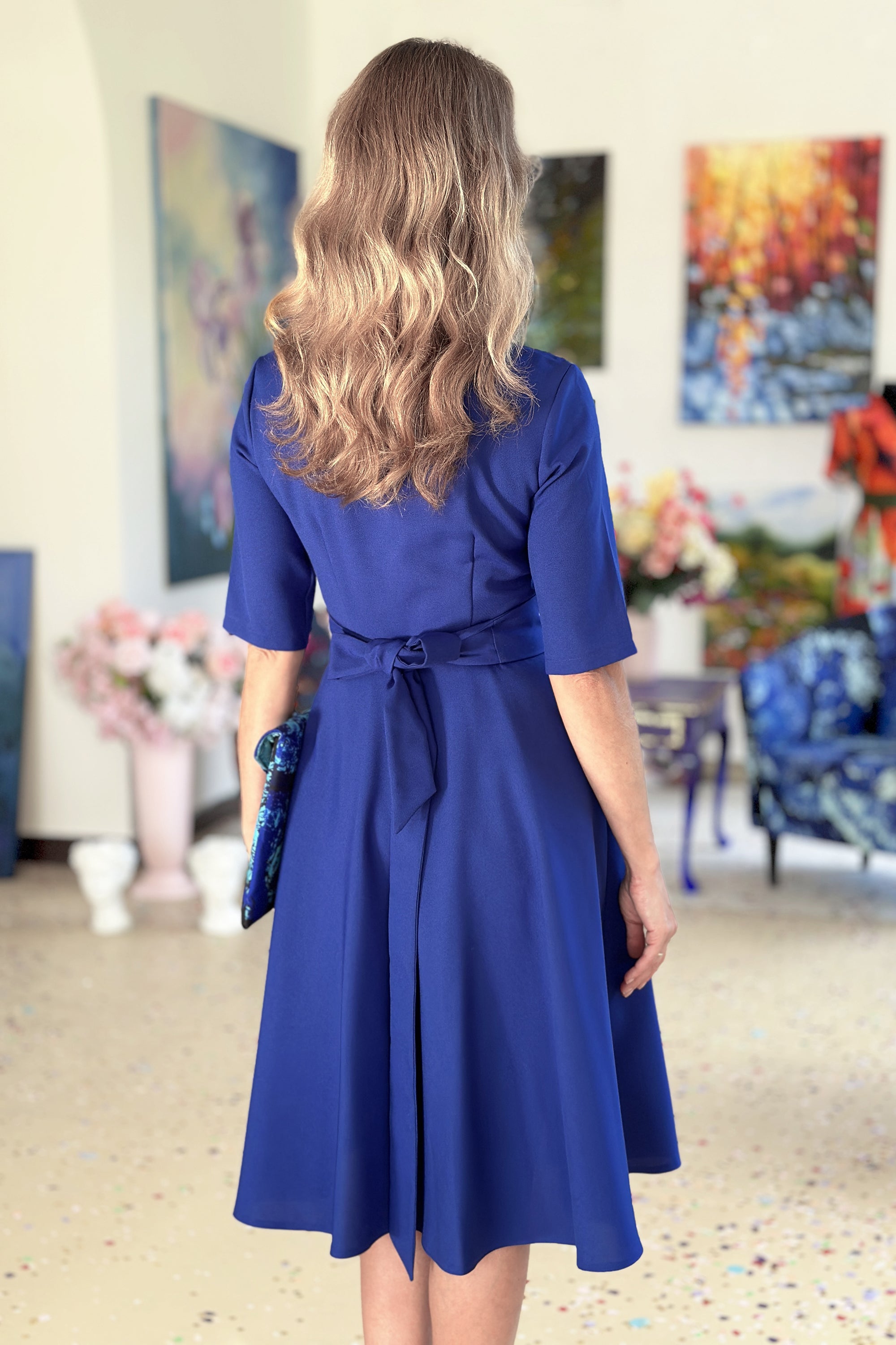 Blaues store Kleid