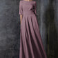 Purple grey maxi dress with circle skirts