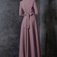 Purple grey maxi dress with circle skirts