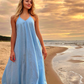 Light blue maxi linen dress