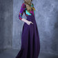 Dark purple full maxi skirts with side pockets